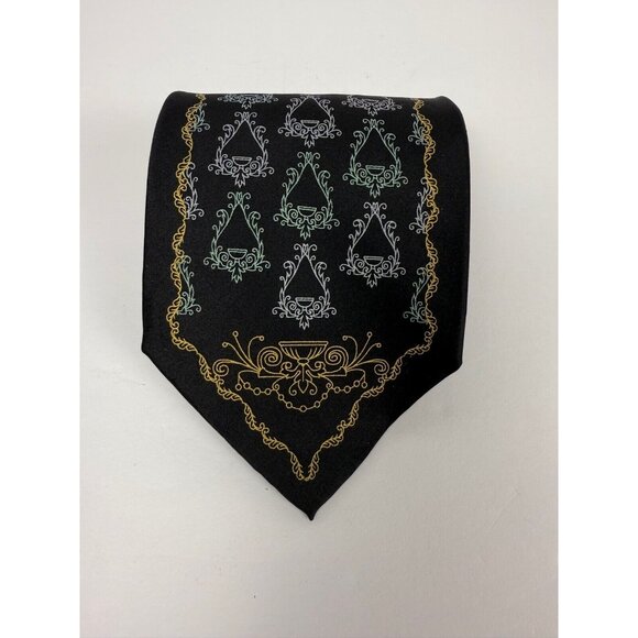 DiMoggio Mens Geometric Rare Print 100% Silk NeckTie Made in Korea Pre-owned - Picture 2 of 8